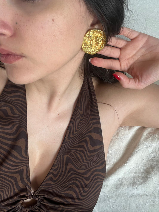 Vintage clip on ancient Greek style earrings