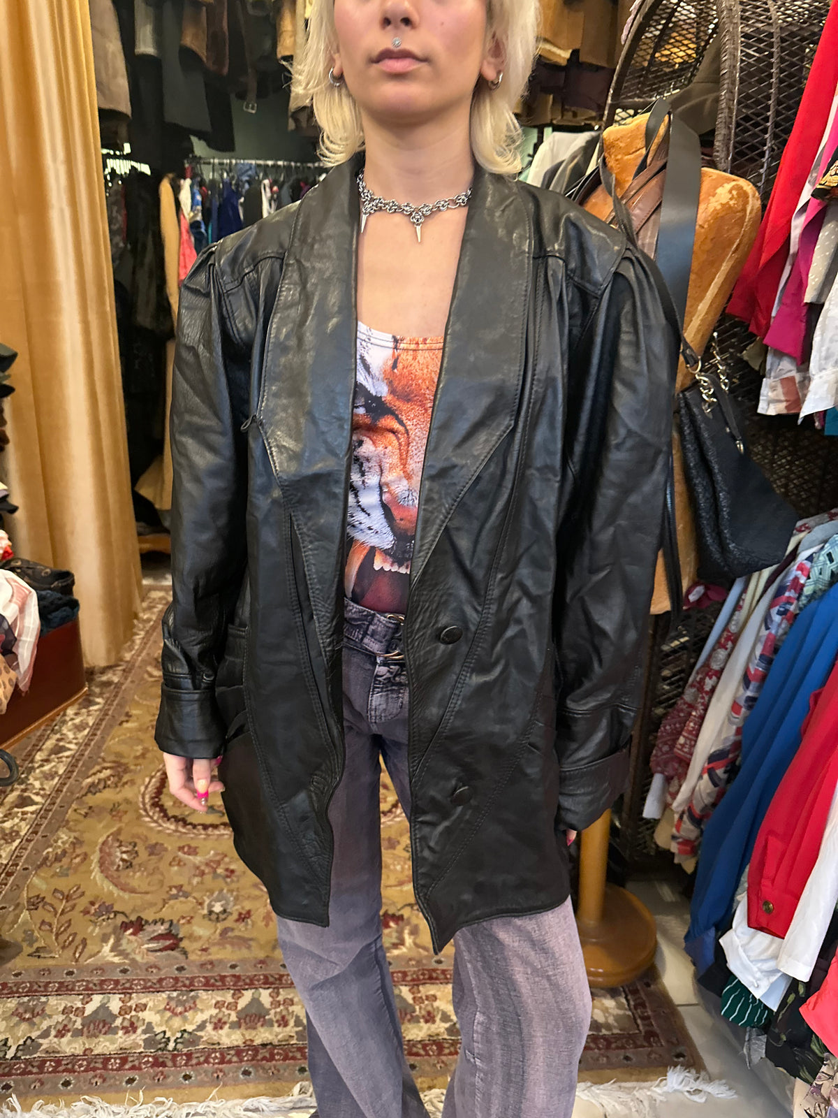 Vintage Black Leather Jacket