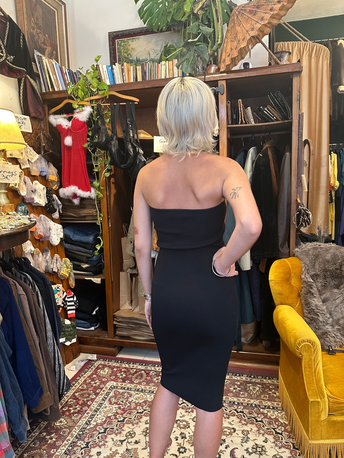 Black choker dress