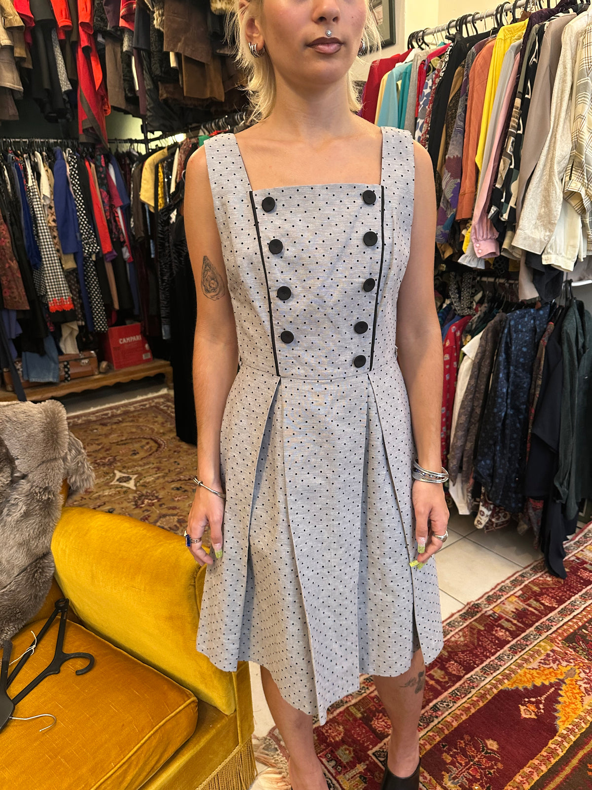 Vintage Grey Midi Dress