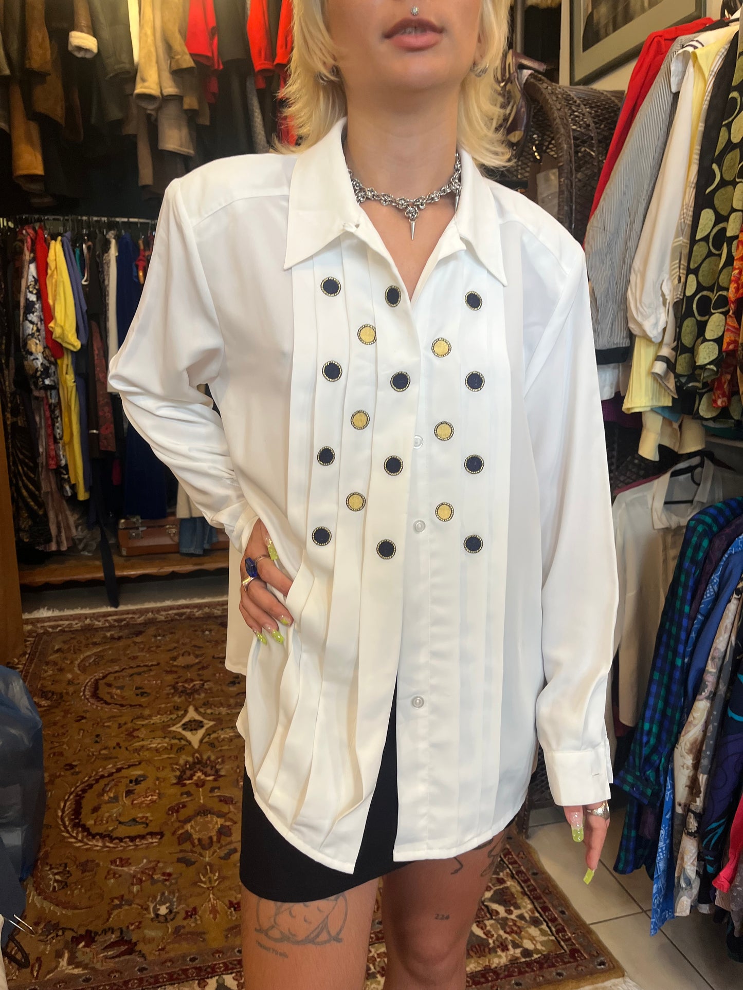 Vintage button up pattern shirt