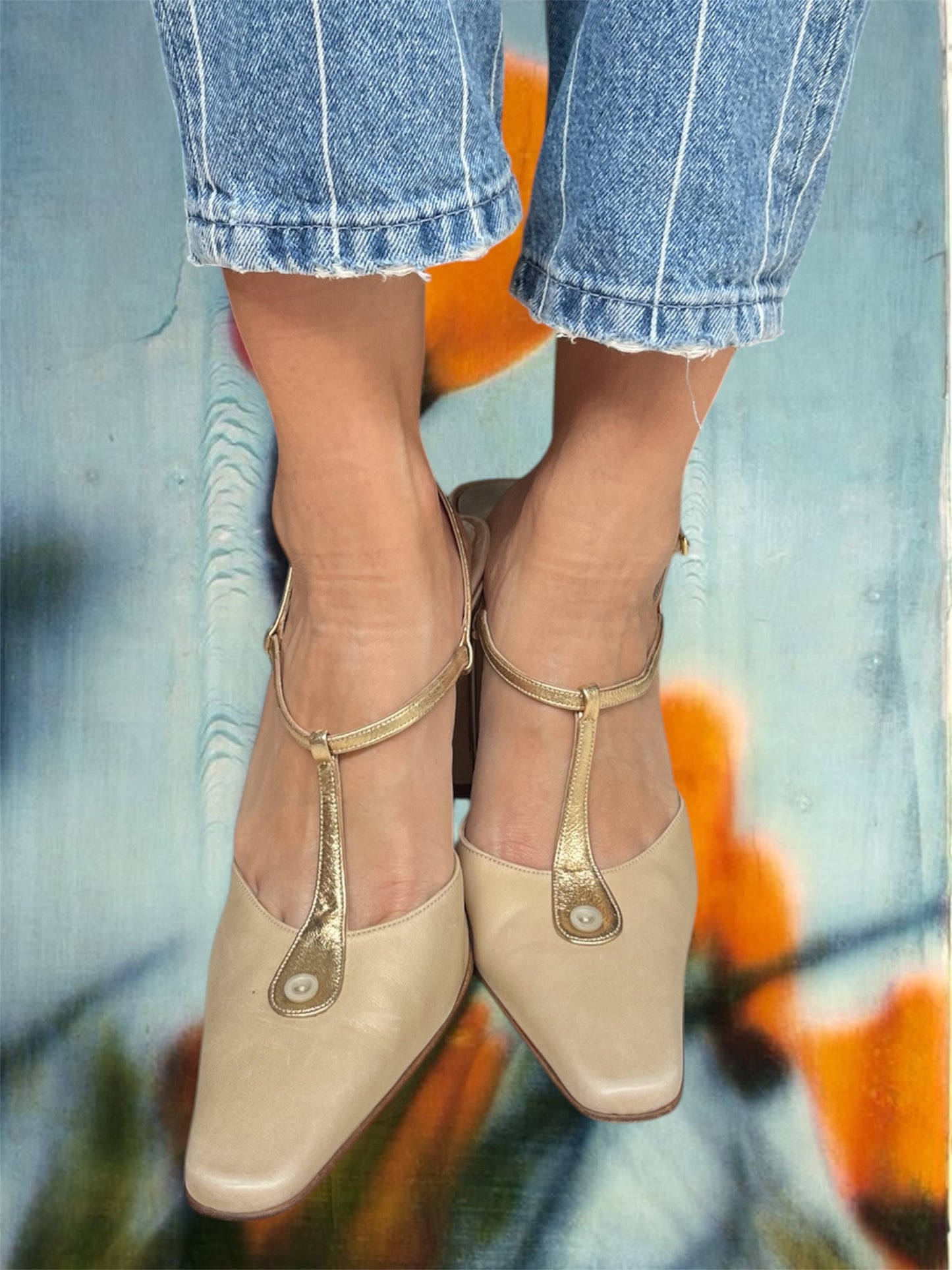 Vintage leather heels