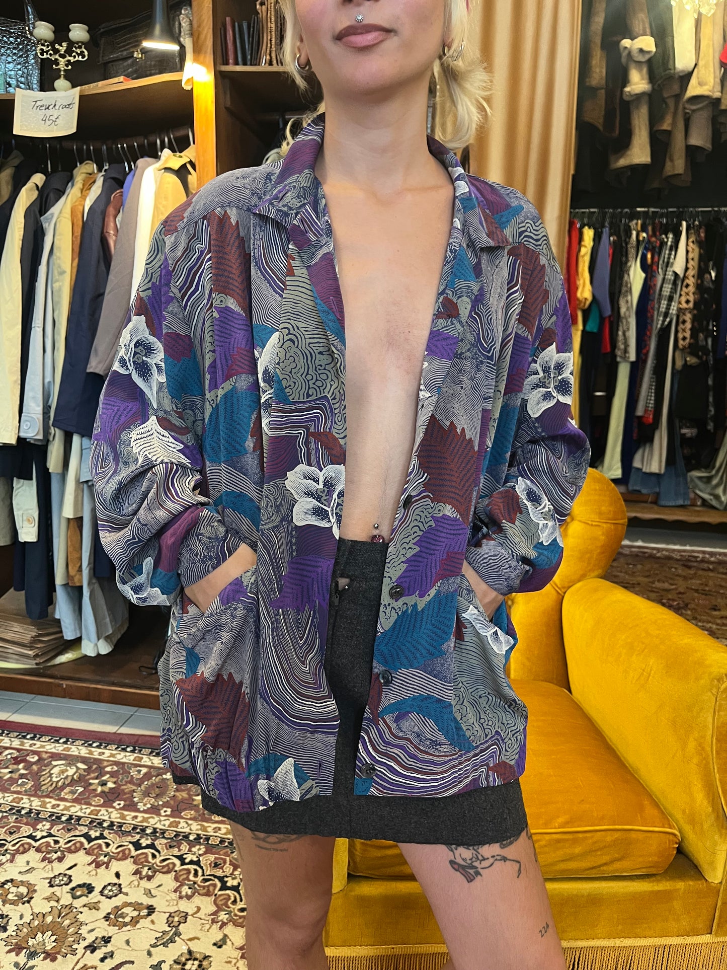 Vintage button up patterned shirt