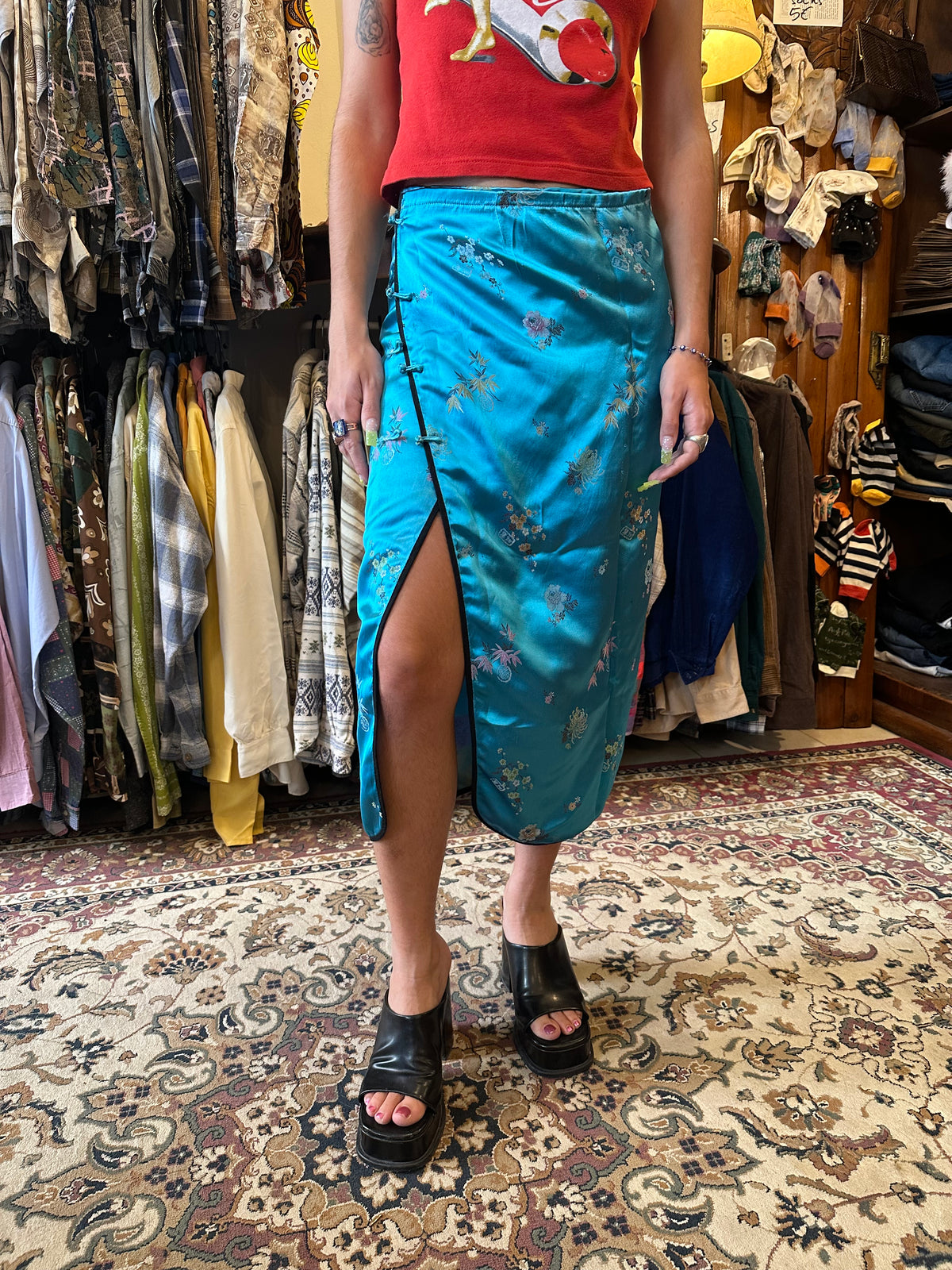 Satin Qipao Skirt
