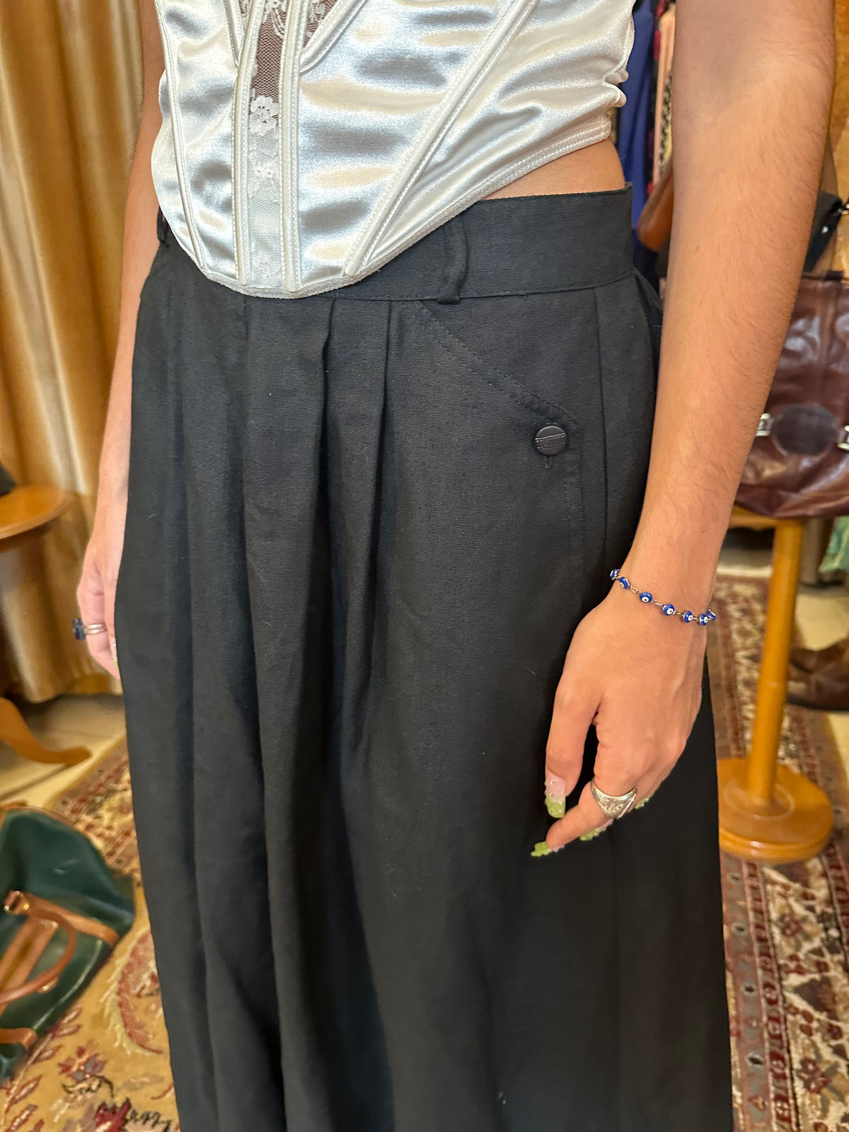 Black Vintage Midi Skirt