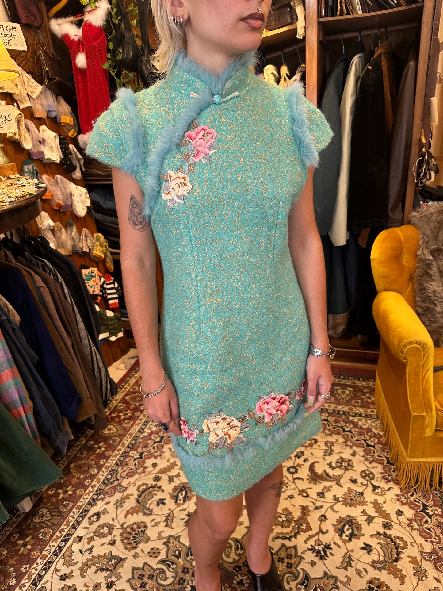 Vintage Baby Blue Qipao