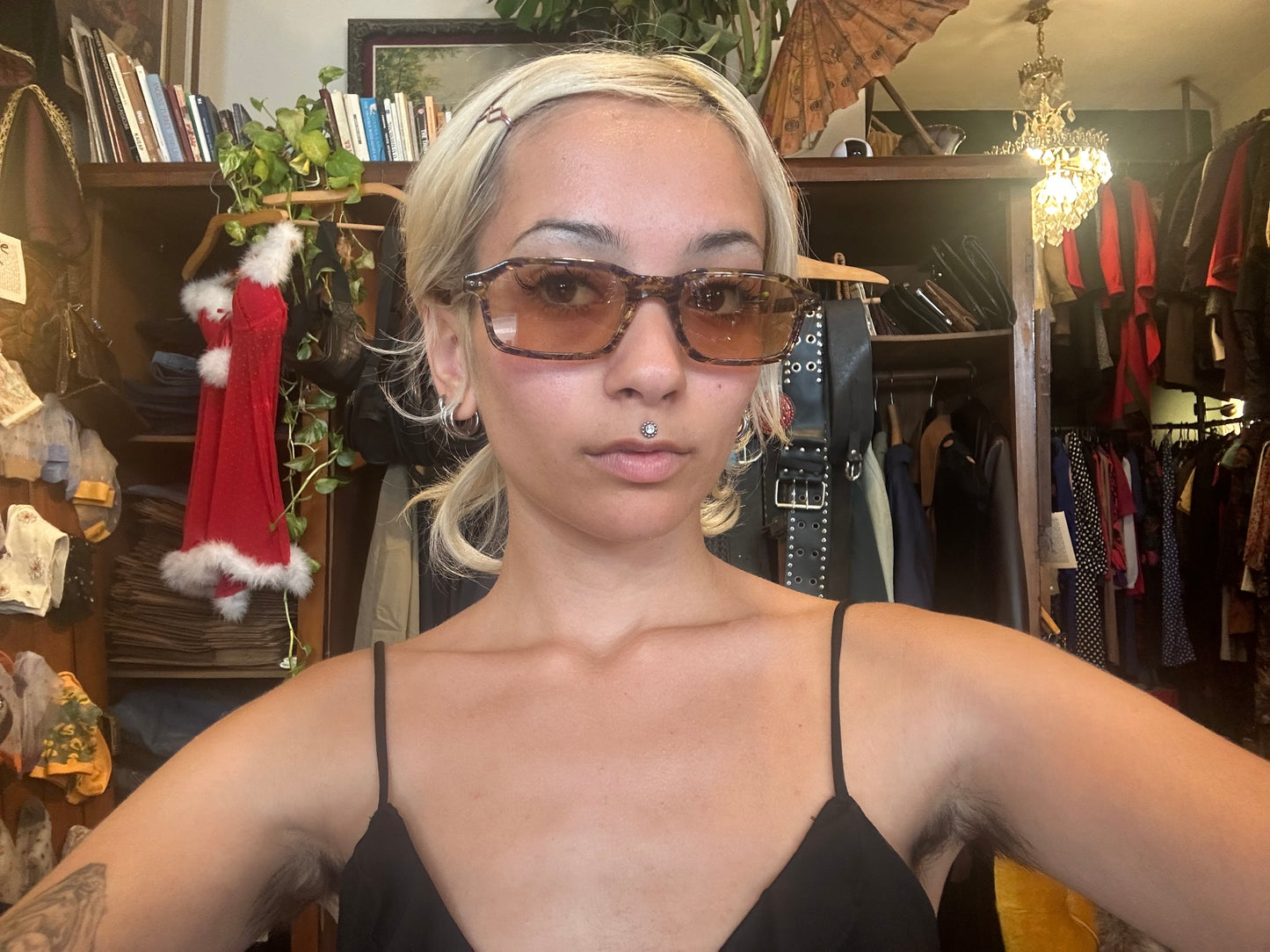 Vintage Patterned Square Sunglasses