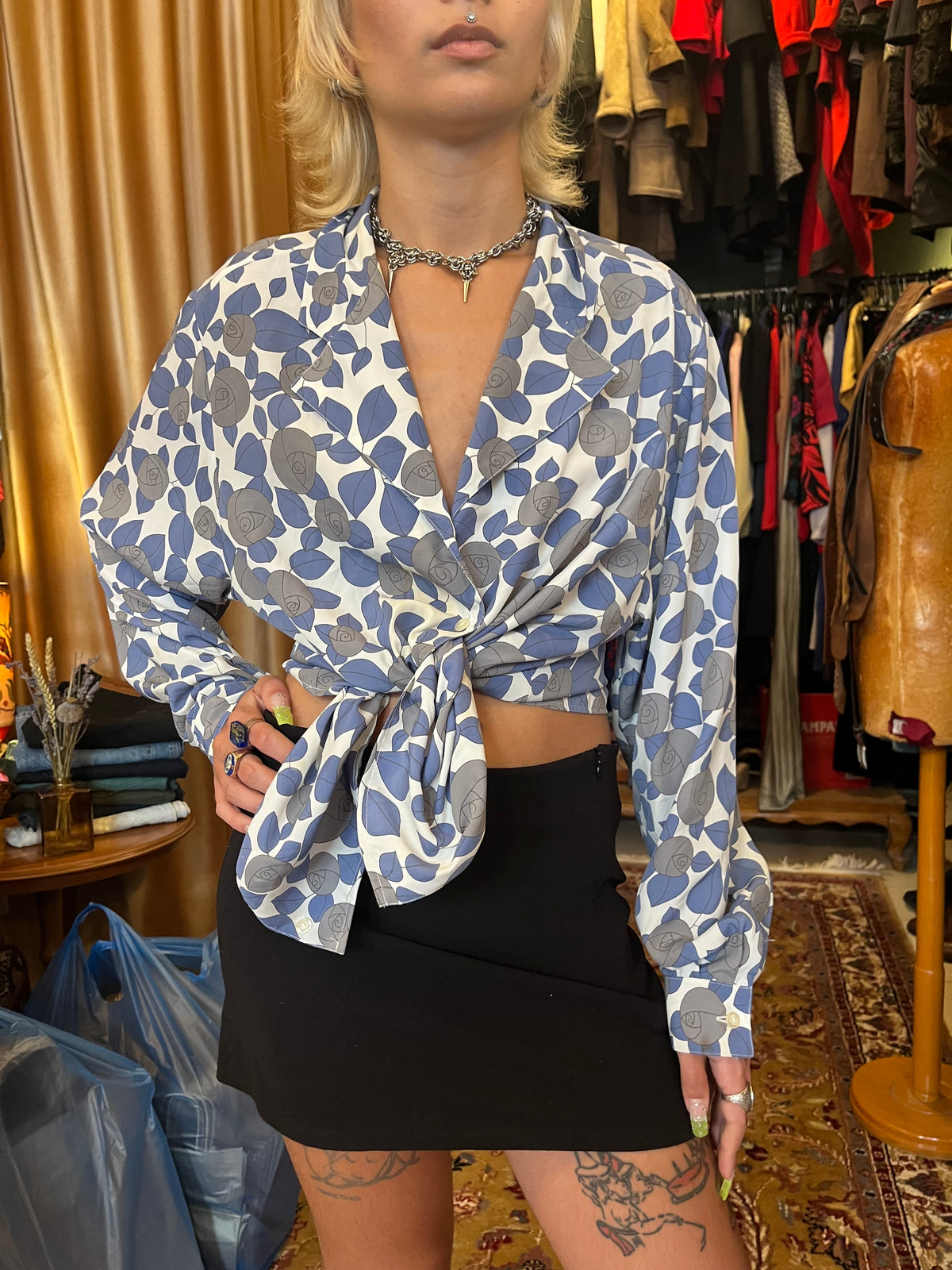 Vintage floral button up shirt