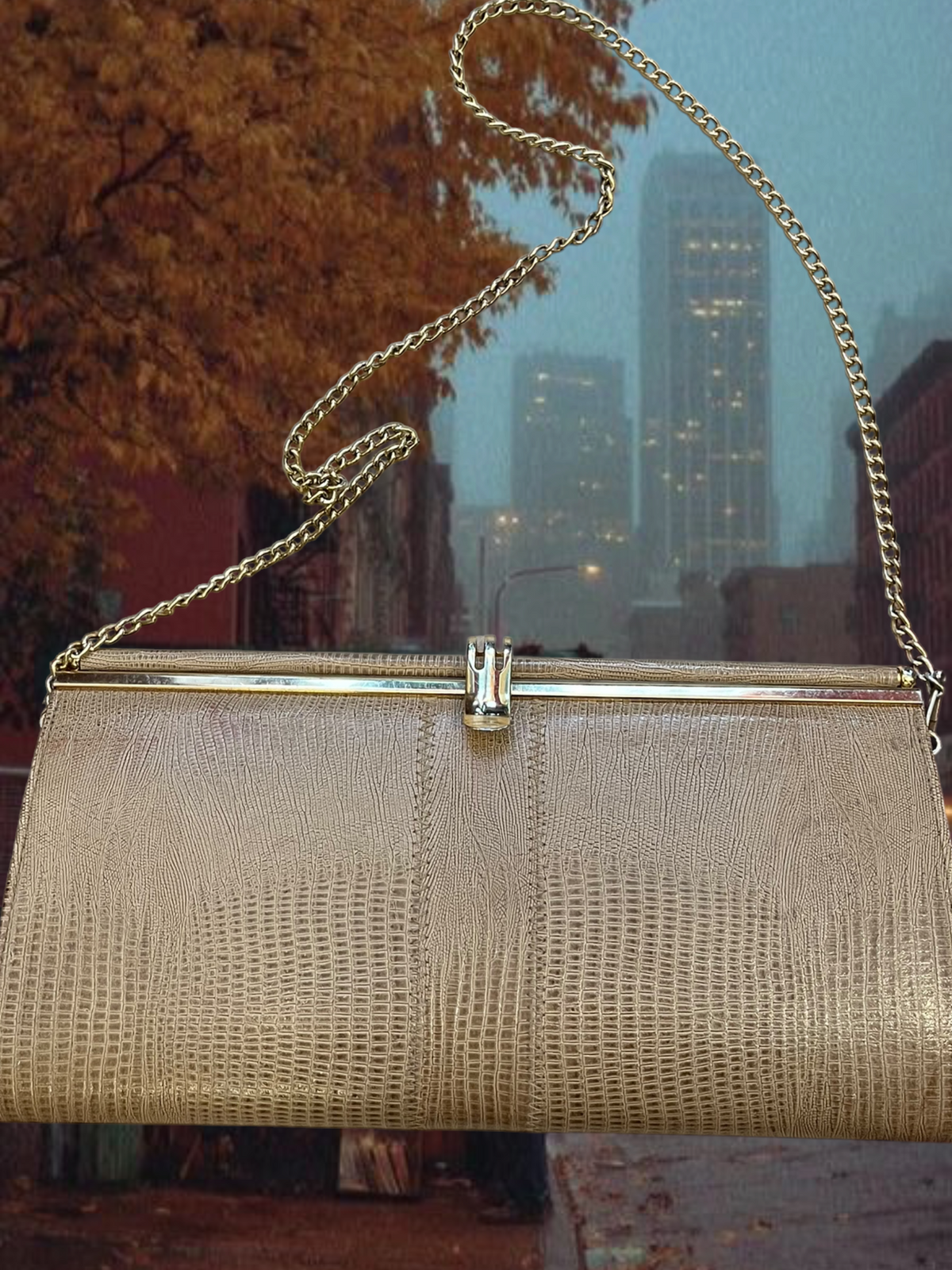 Leather croco hand bag