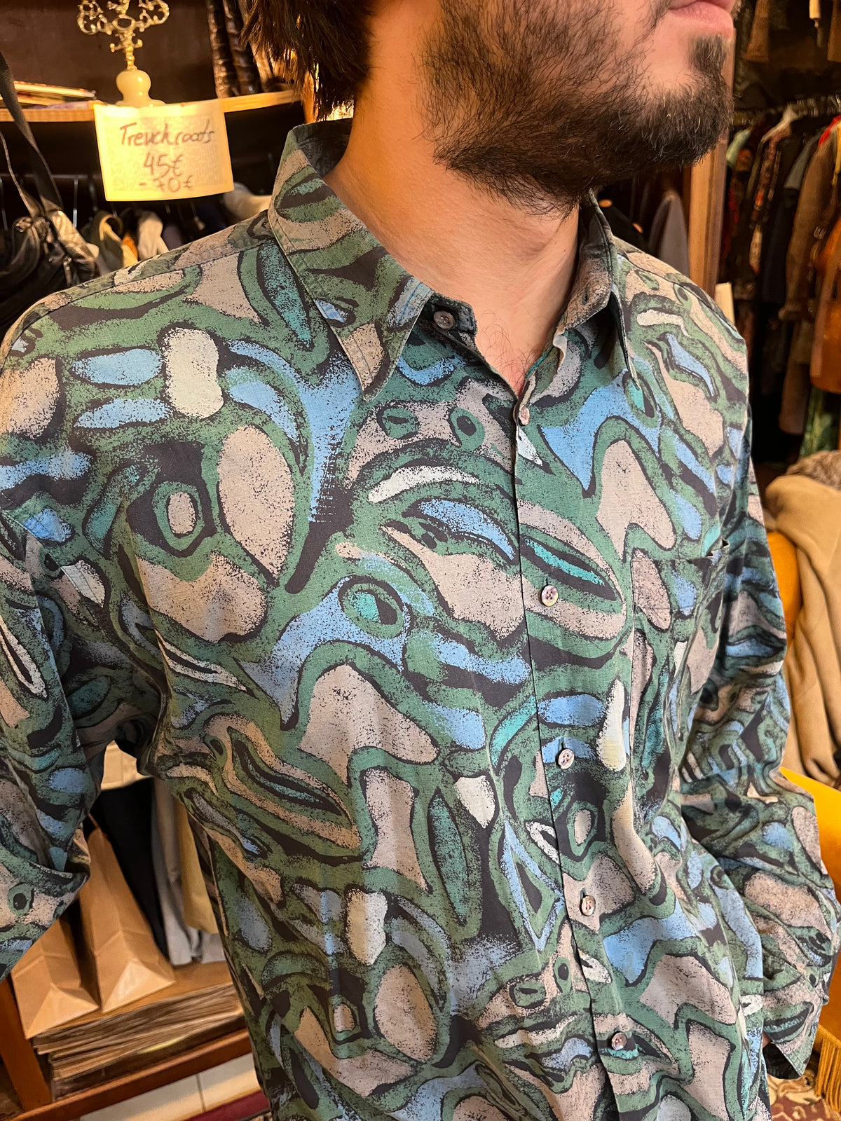 Vintage funky 80s button up shirt