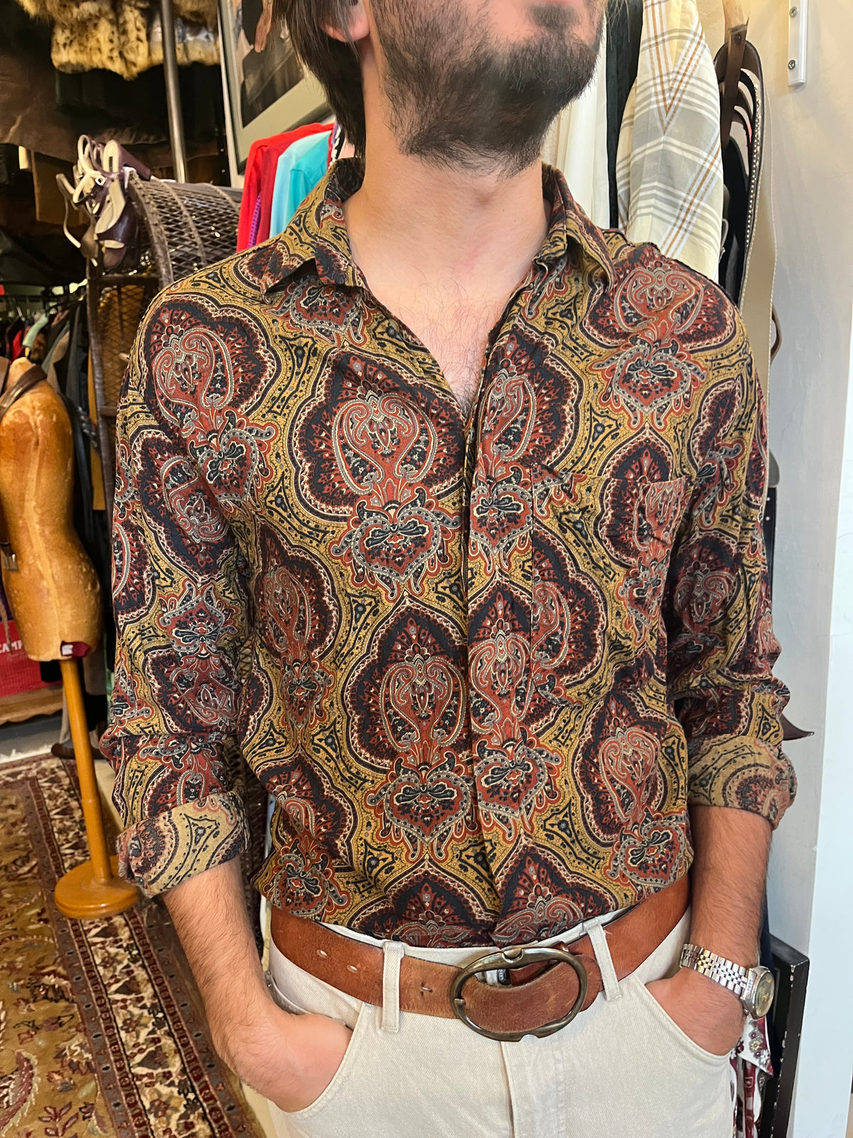 90s baroque button up shirt