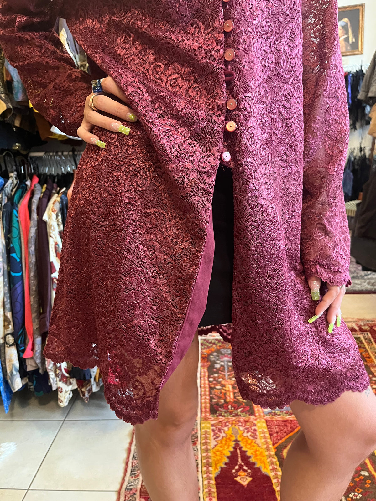 Vintage button up shirt /Kimono