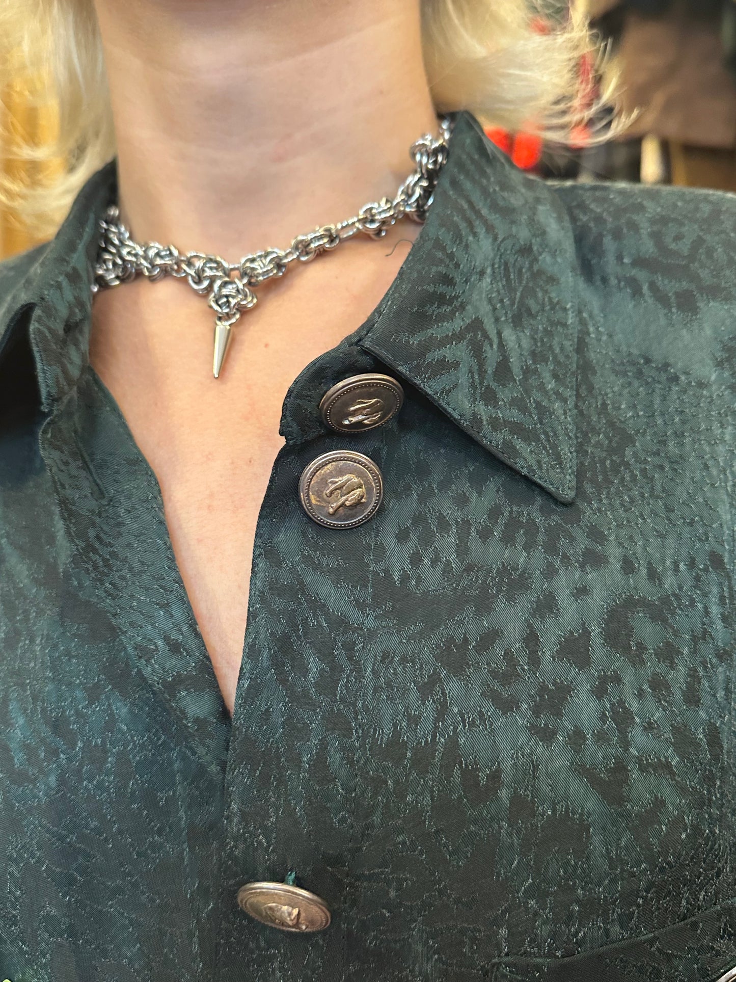 Vintage Leopard Dark Green Shirt