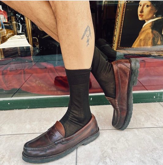 Leather loafers in brown