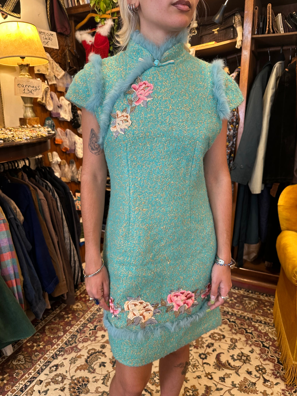 Vintage Baby Blue Qipao