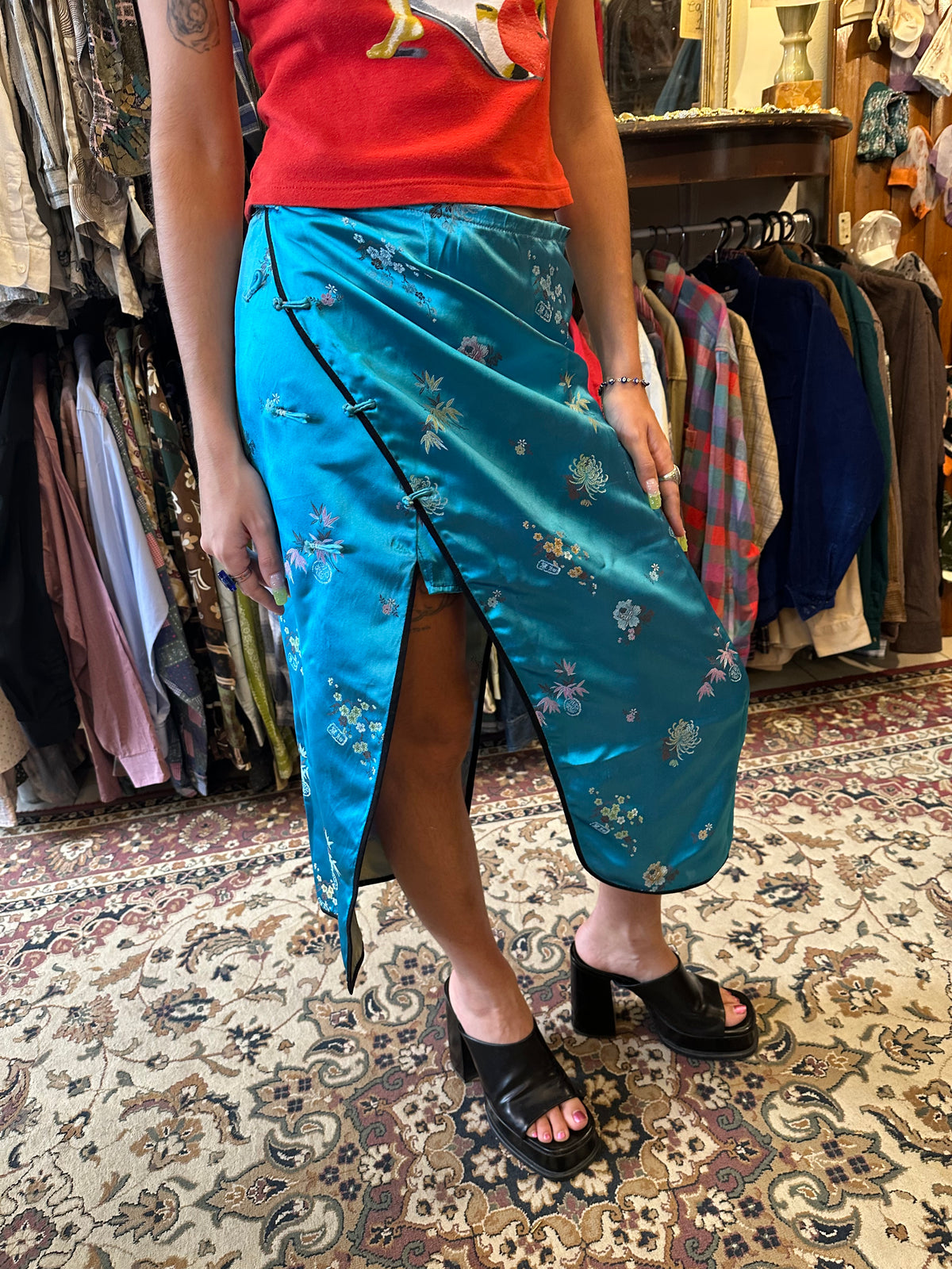 Satin Qipao Skirt