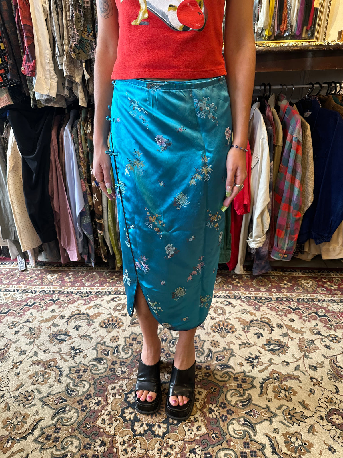 Satin Qipao Skirt