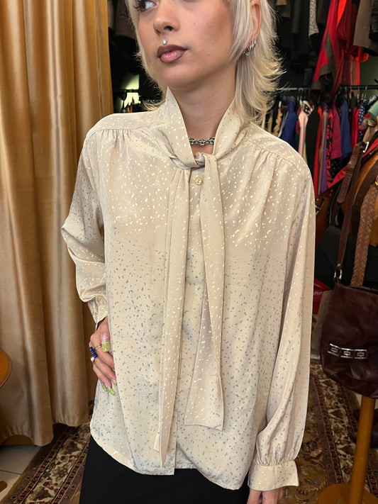 Vintage Beige Patterned Shirt