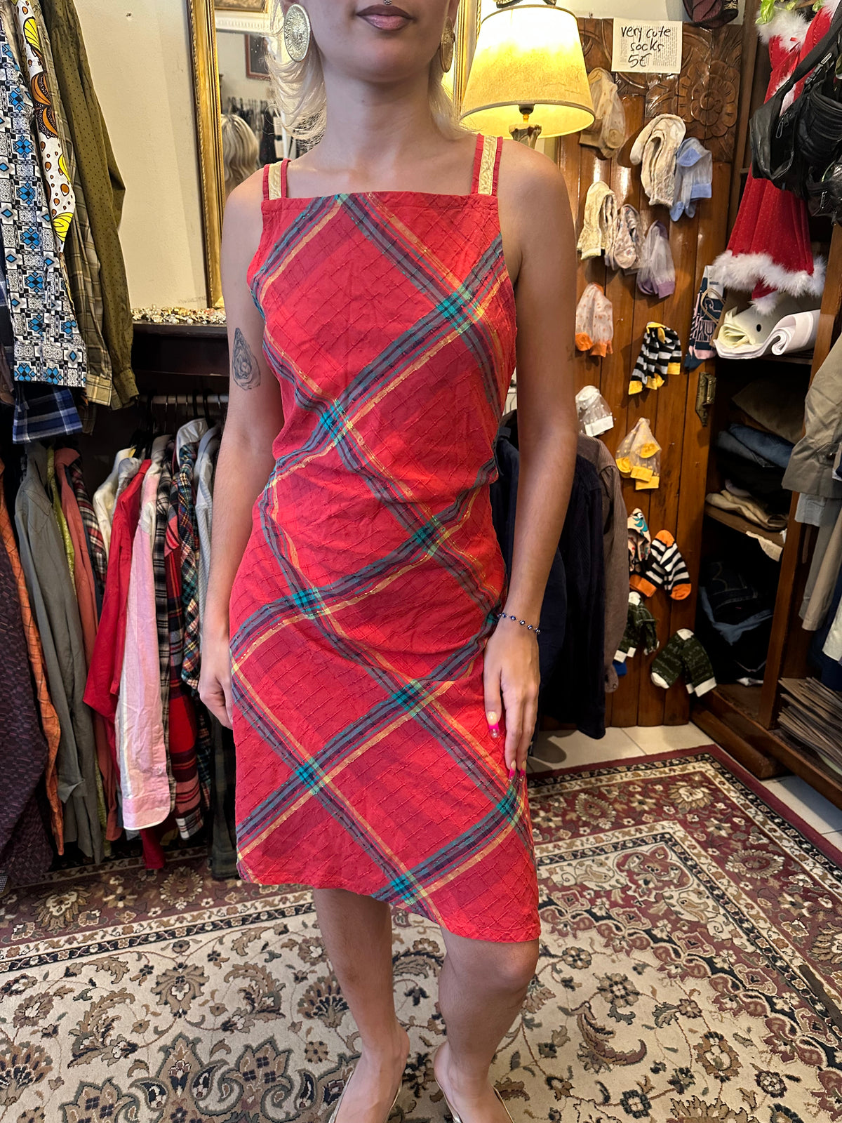 Red Vintage Gingham Dress