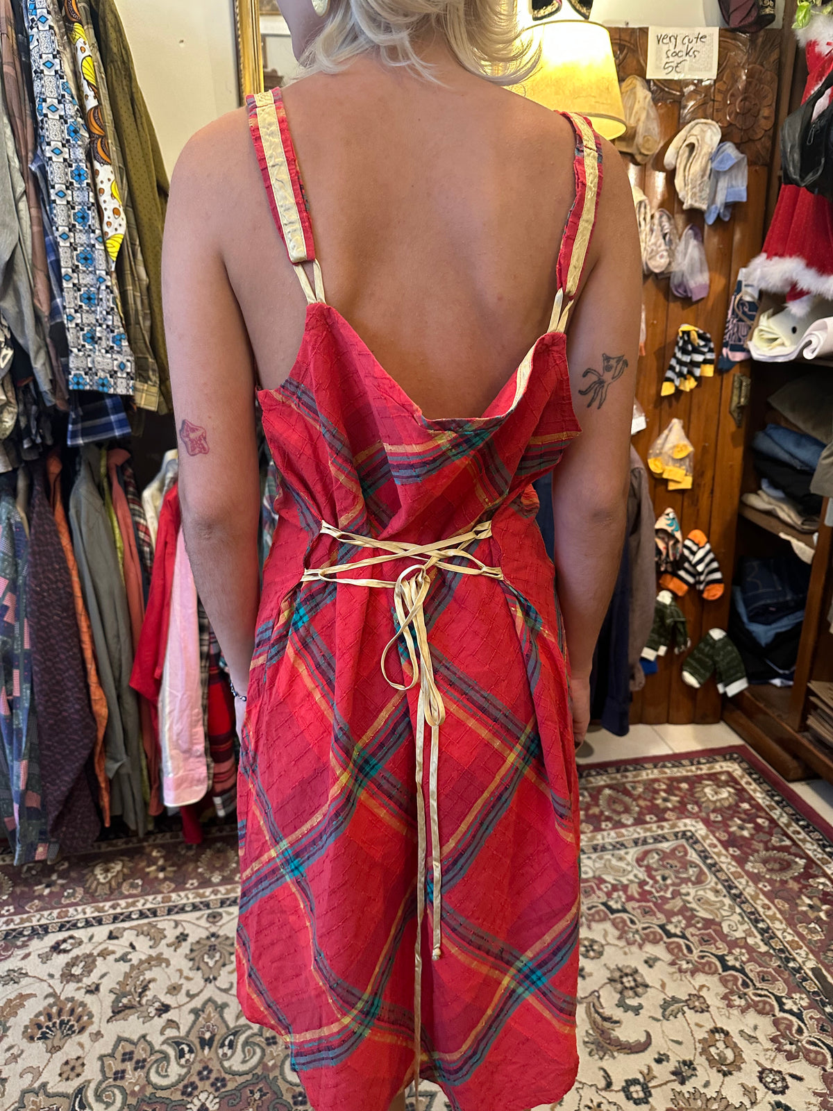 Red Vintage Gingham Dress
