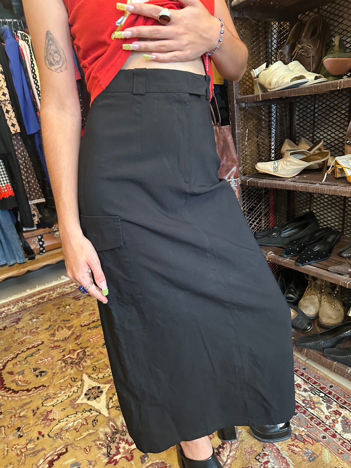 Vintage Black Maxi Skirt