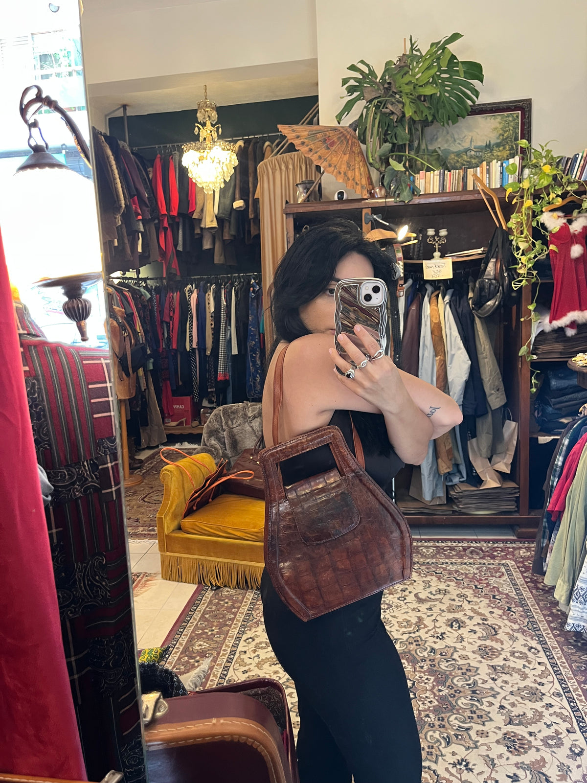 Unique vintage leather hand bag