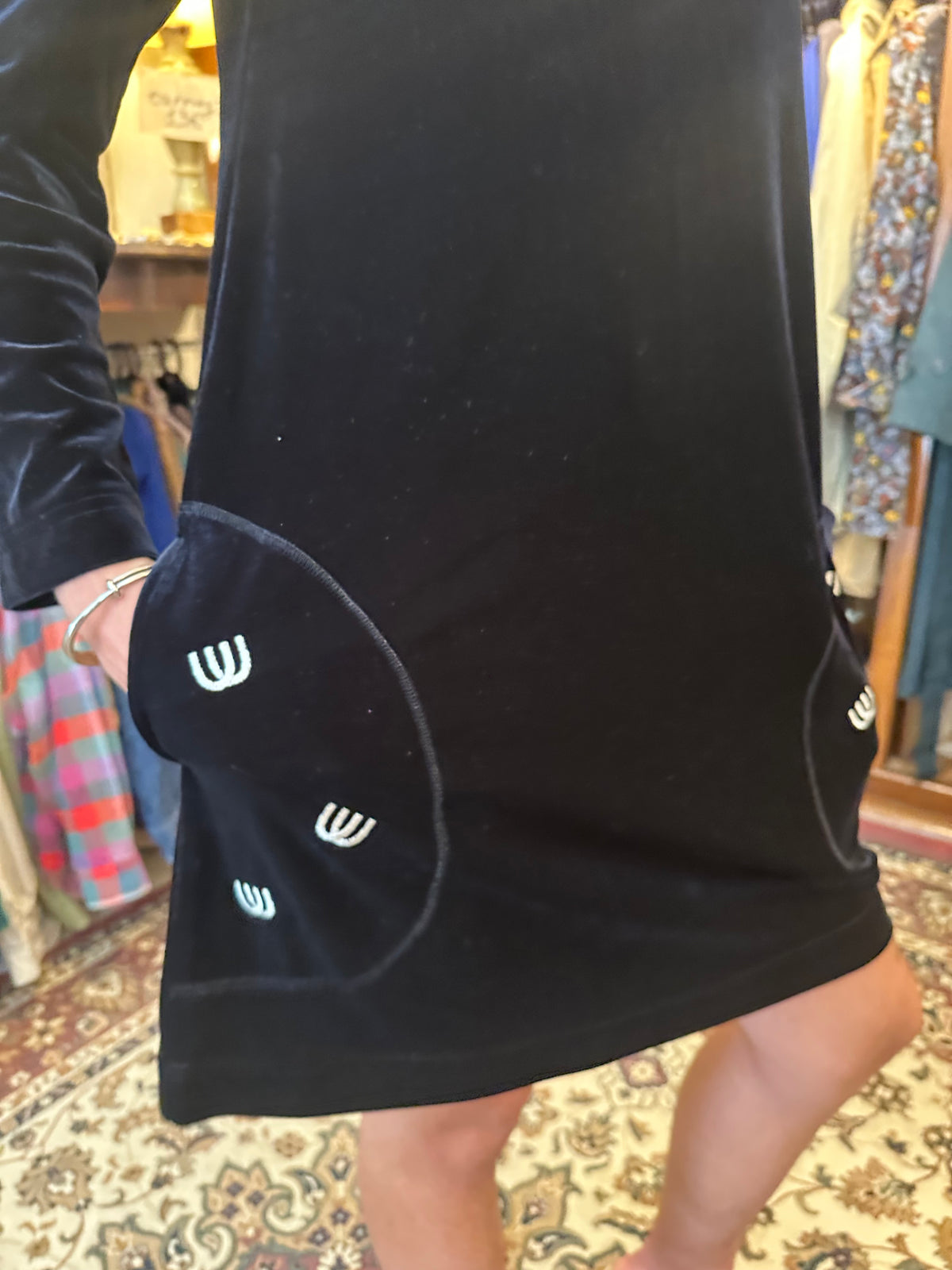Vintage velvet old money pocket dress