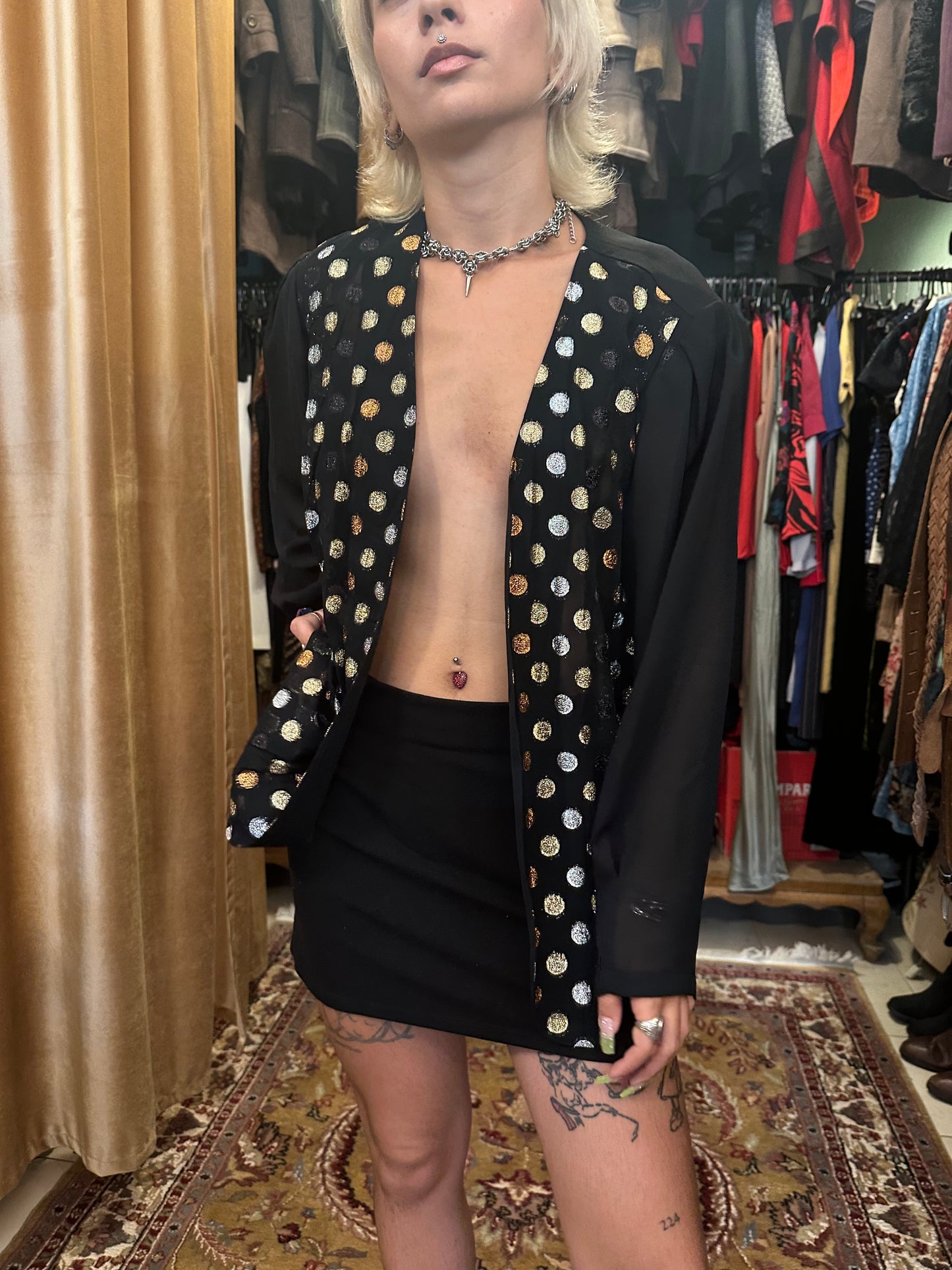 Gold & Silver Polka Dot Vintage Blazer