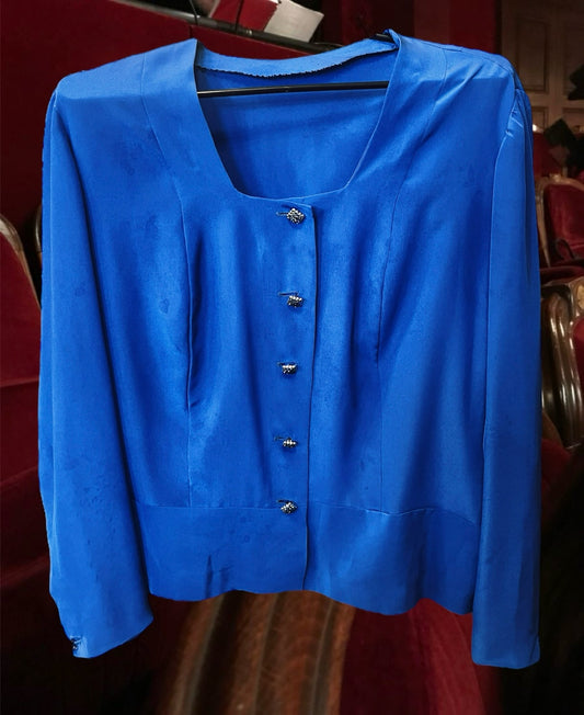 Royal blue  button up shirt .Fits best S/M