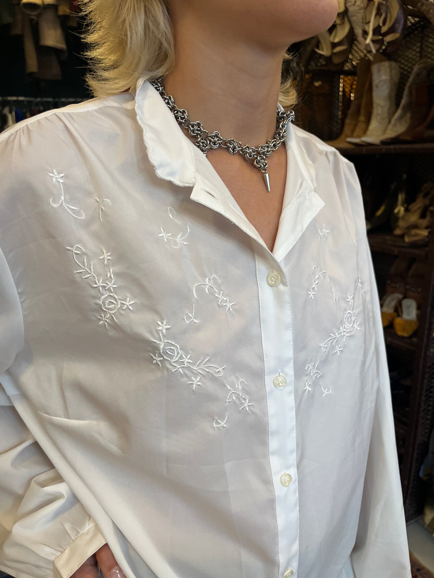 Vintage button up patterned shirt