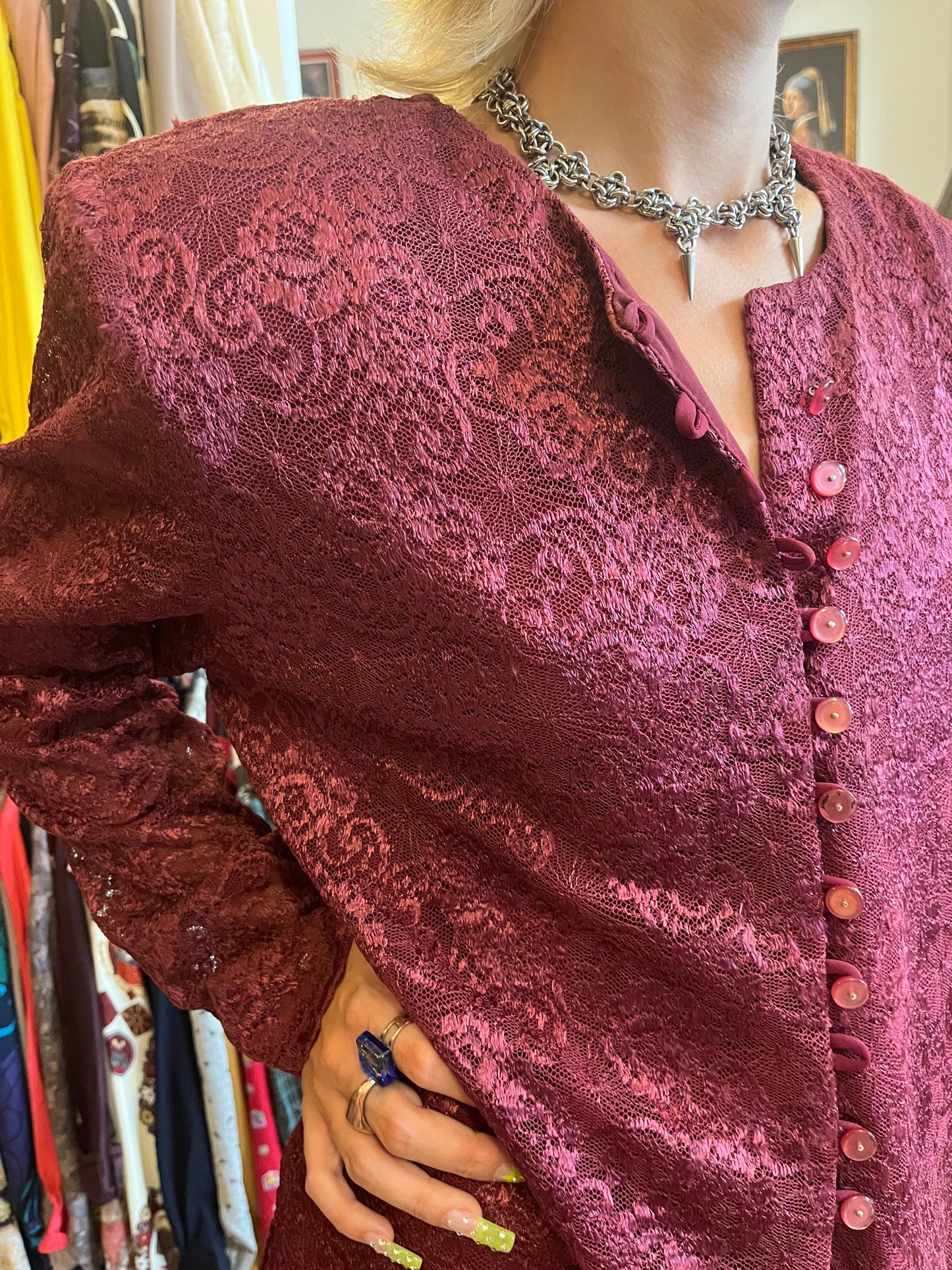 Vintage button up shirt /Kimono