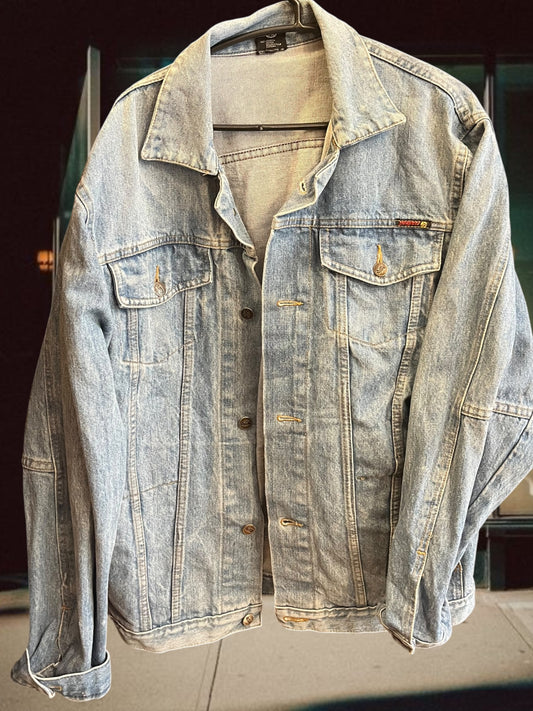 90s oversized light wash denim jacket