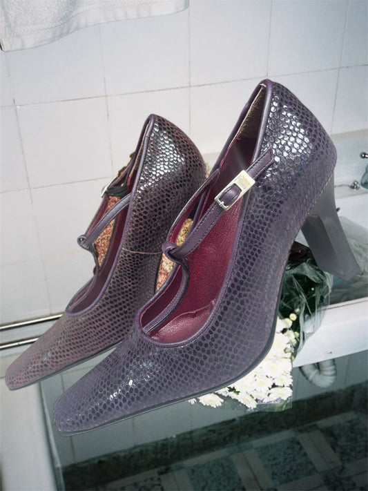 Snake printed heels
