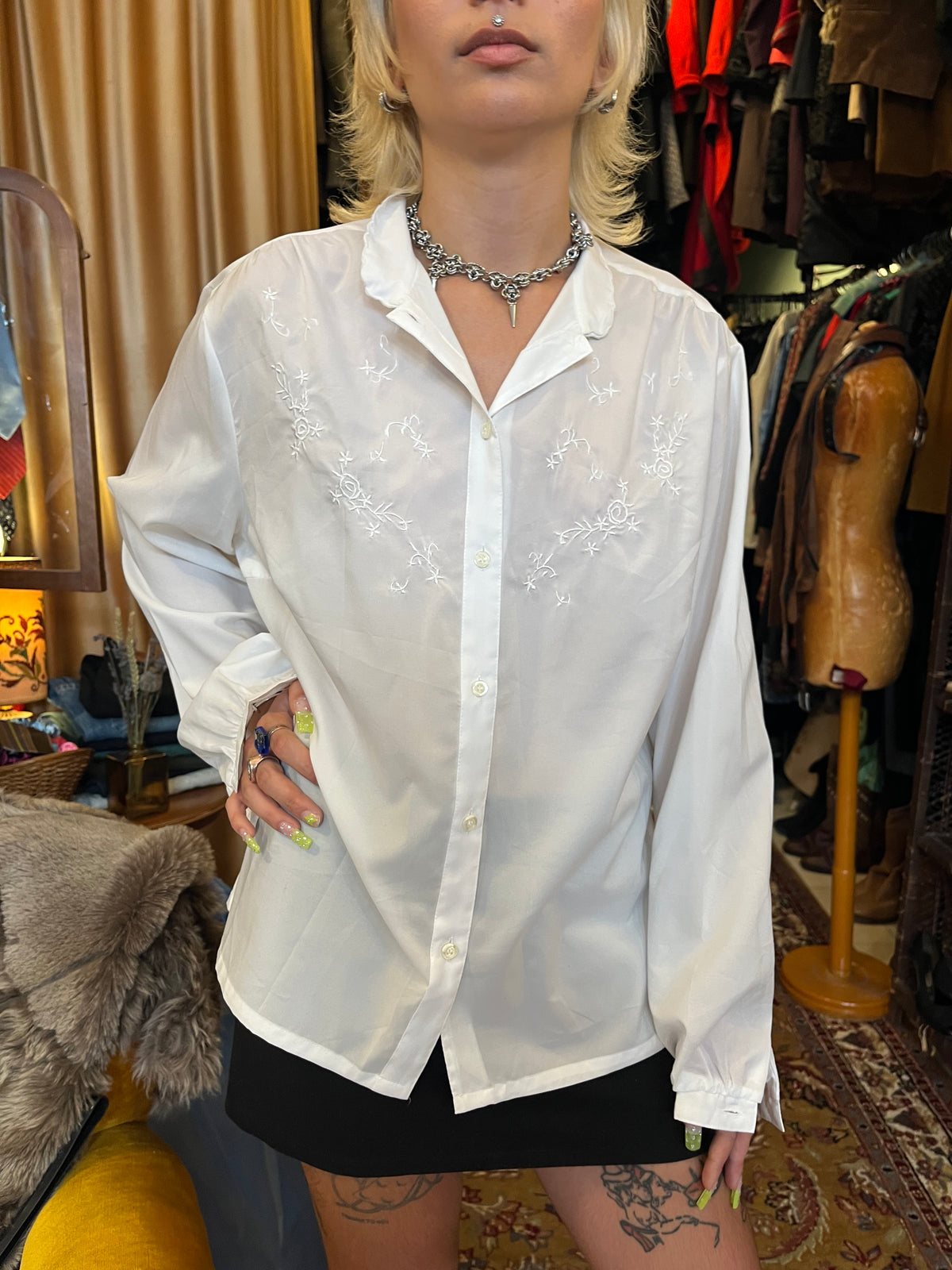 Vintage button up patterned shirt