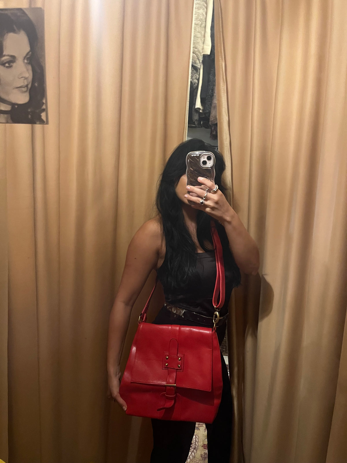 90s red hand bag