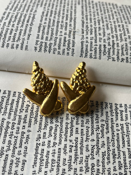Vintage clip on Ancient Greek style earrings