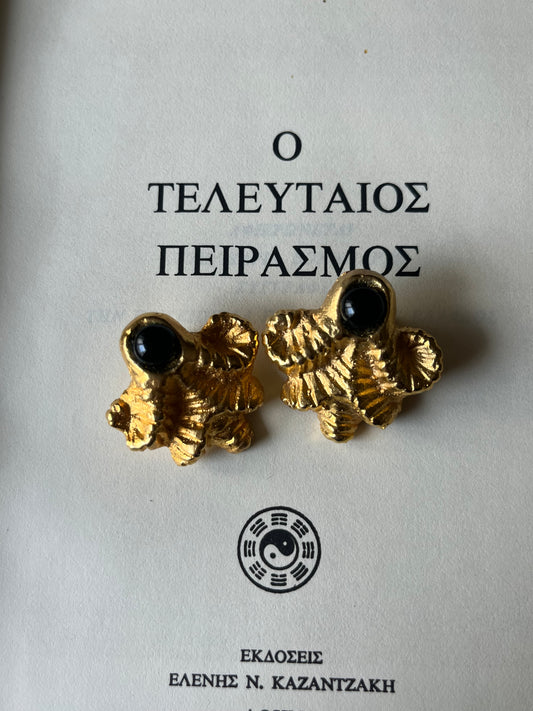 Vintage clip on ancient Greek style earrings