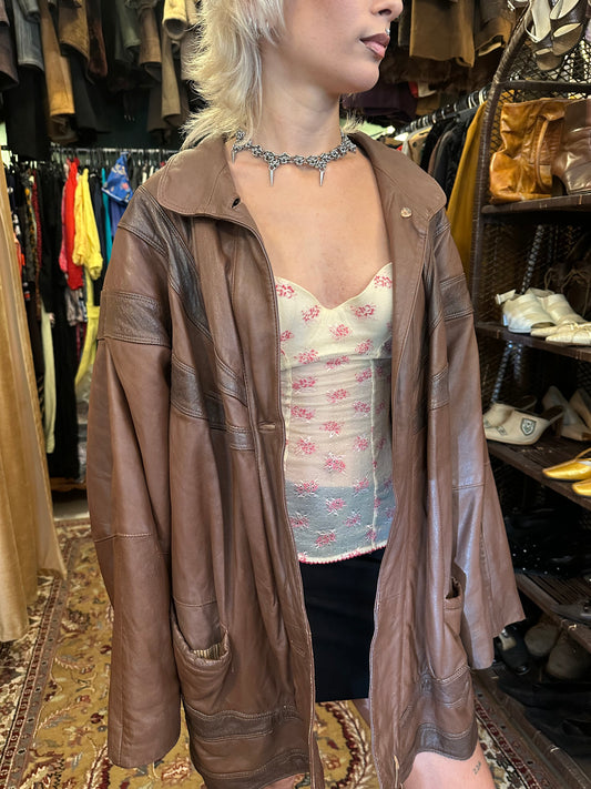 Vintage Brown Leather Jacket