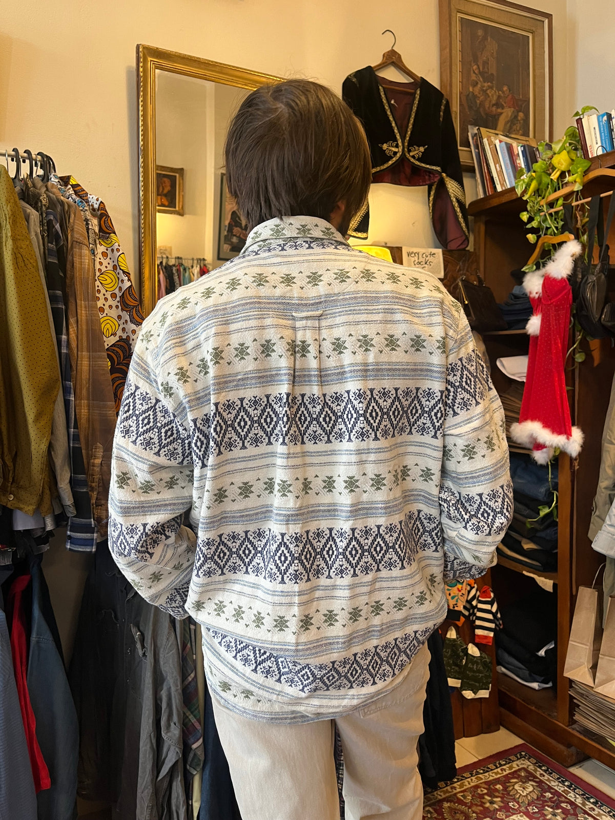 Vintage button up funky flannel shirt