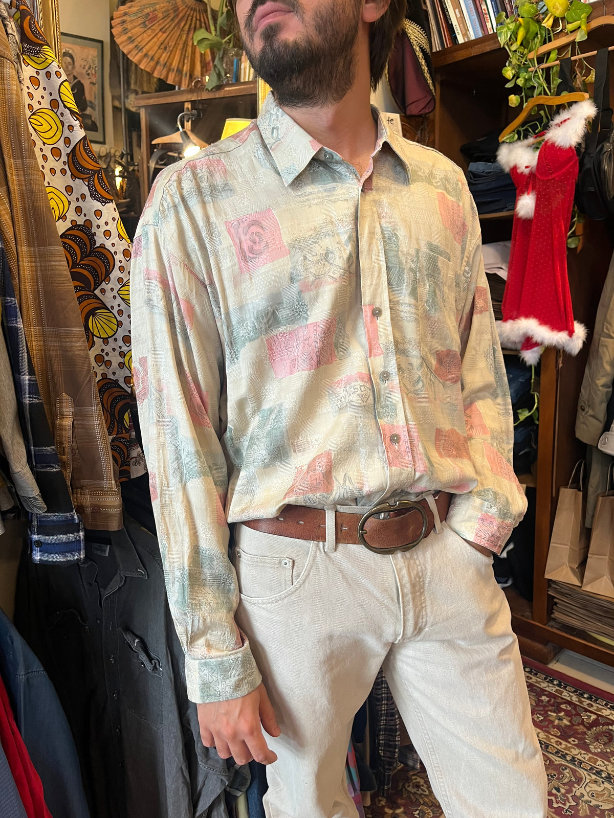 Vintage button up funky shirt
