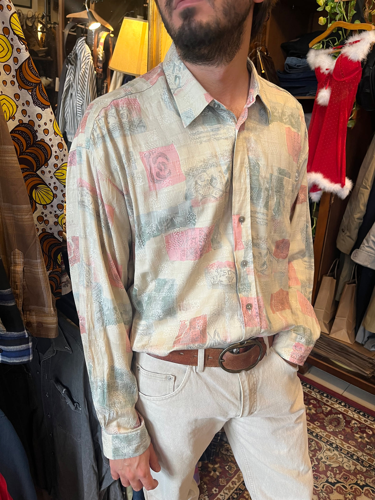 Vintage button up funky shirt