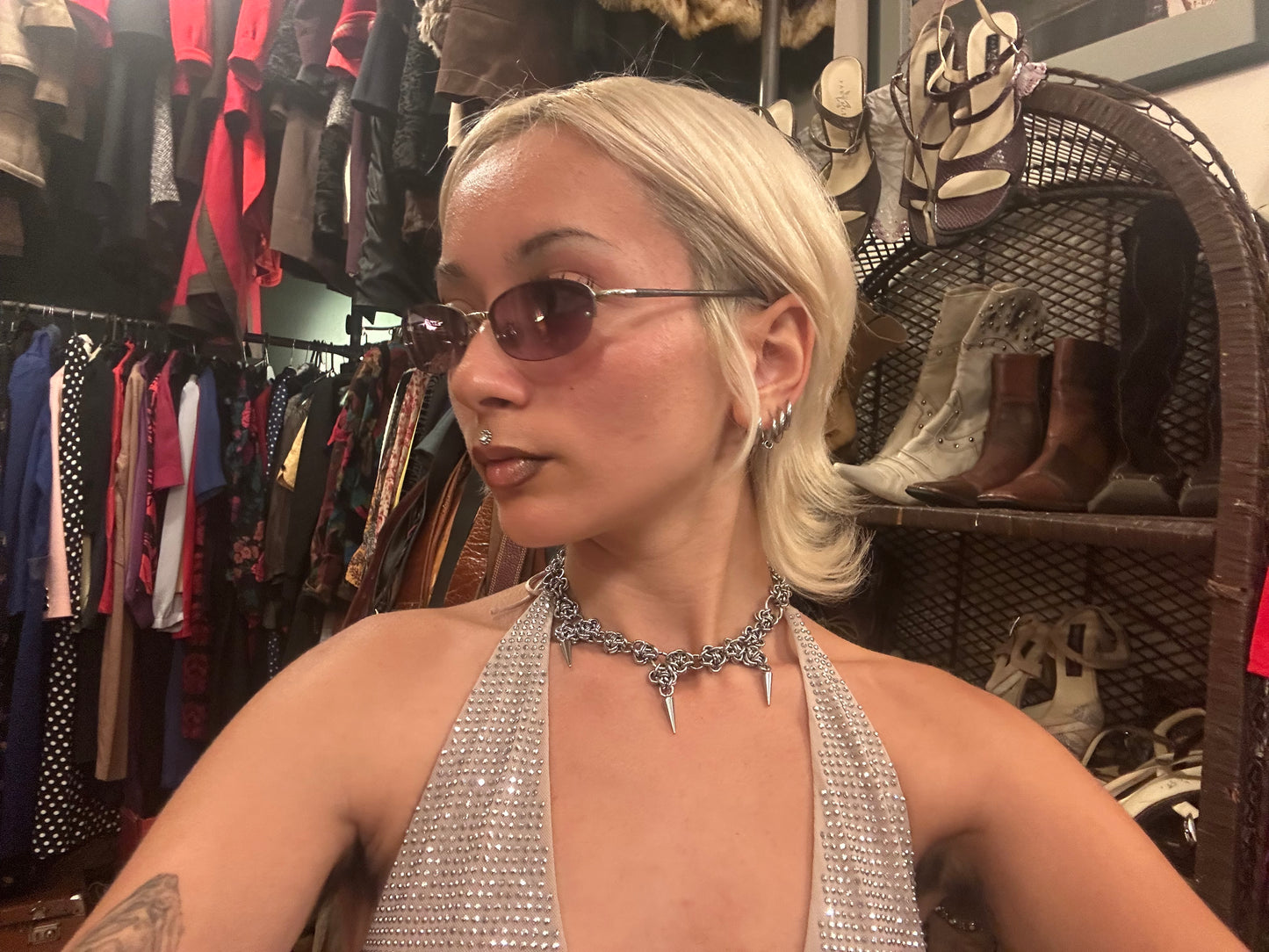 Vintage Rimless Purple Sunglasses
