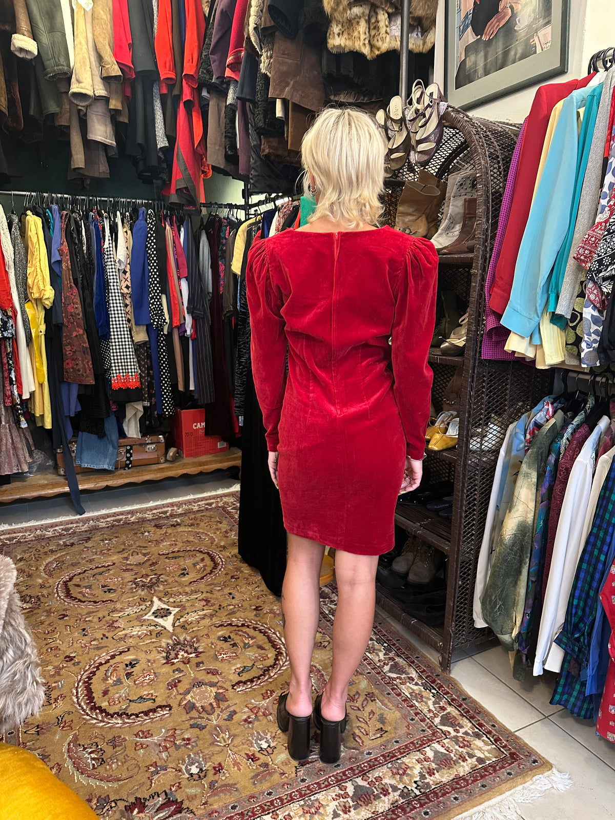Bright Red Midi Dress