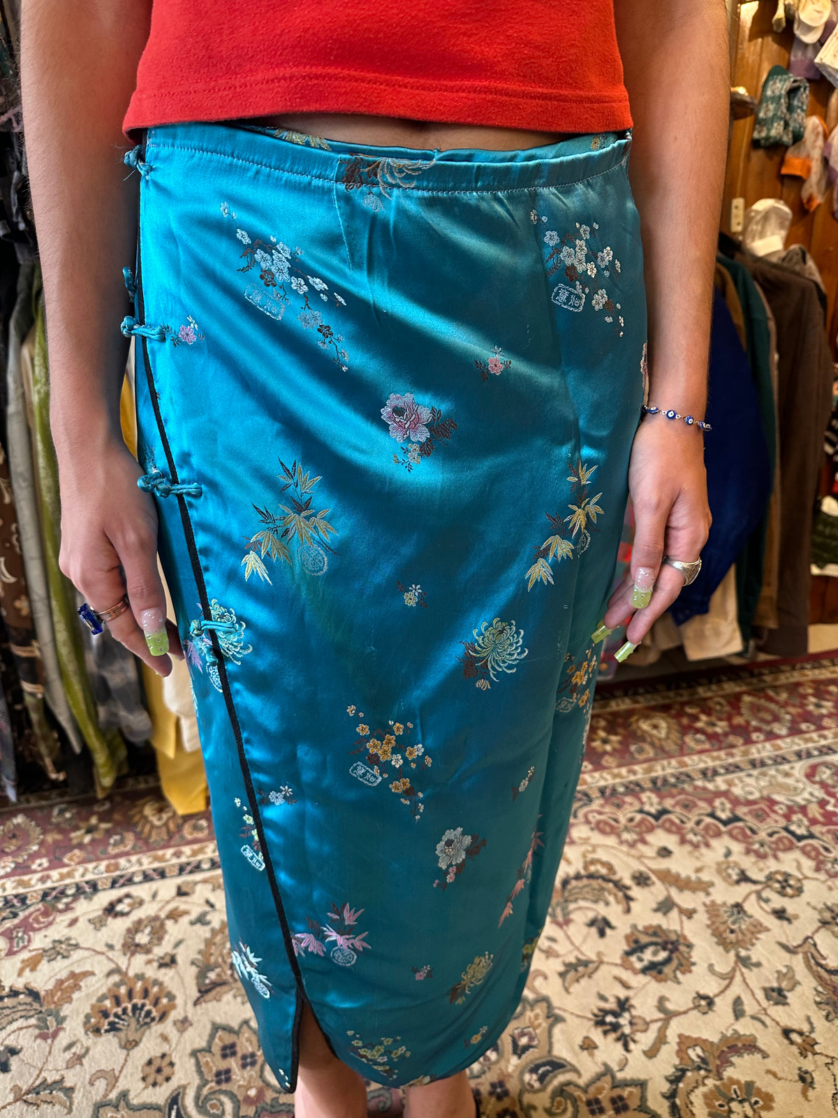 Satin Qipao Skirt