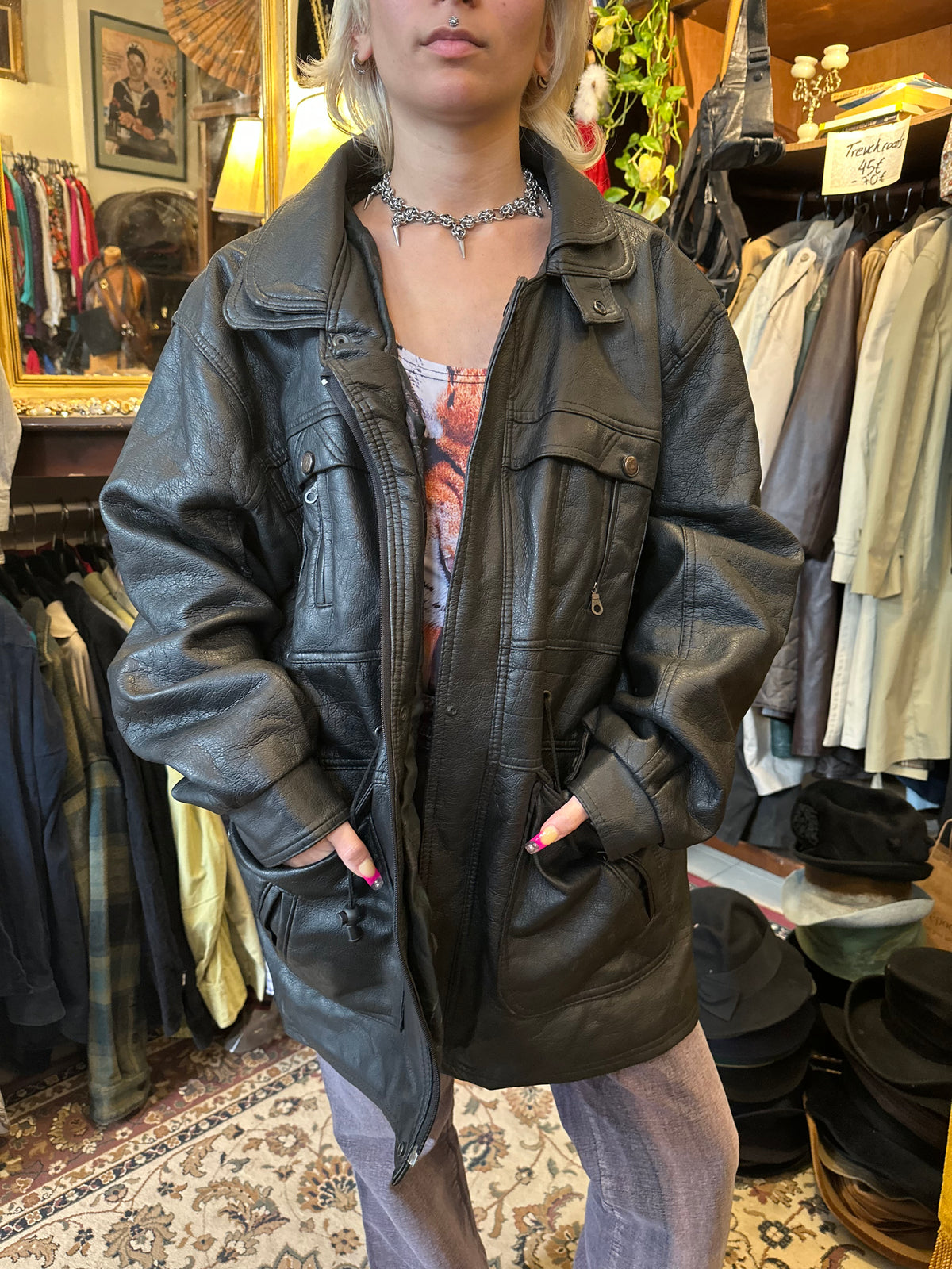Black Vintage Leather Jacket