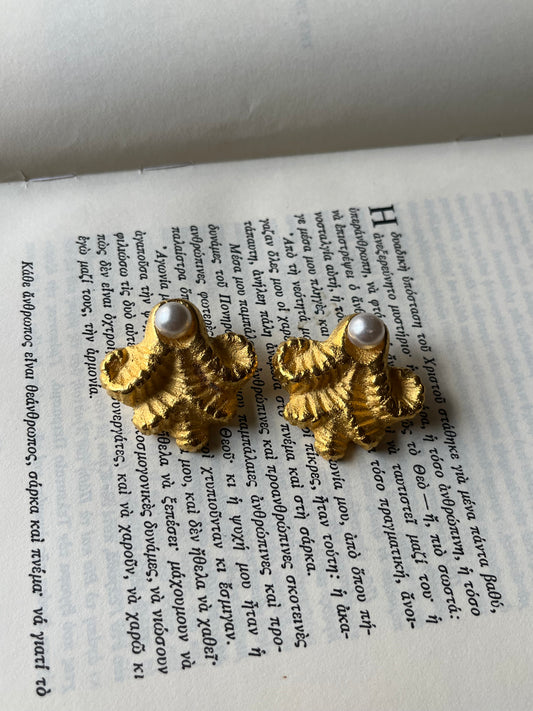 Vintage Ancient Greek style clip on earrings