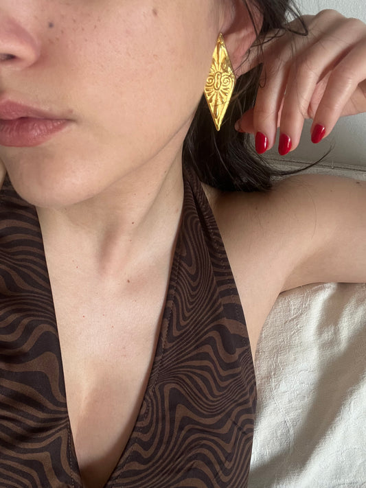 Vintage clip on Ancient Greek style earrings