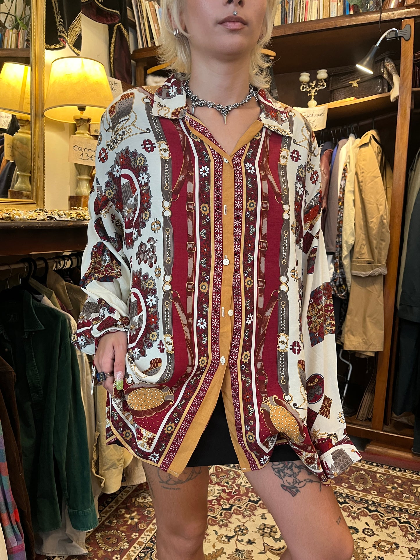 Vintage button up patterned shirt