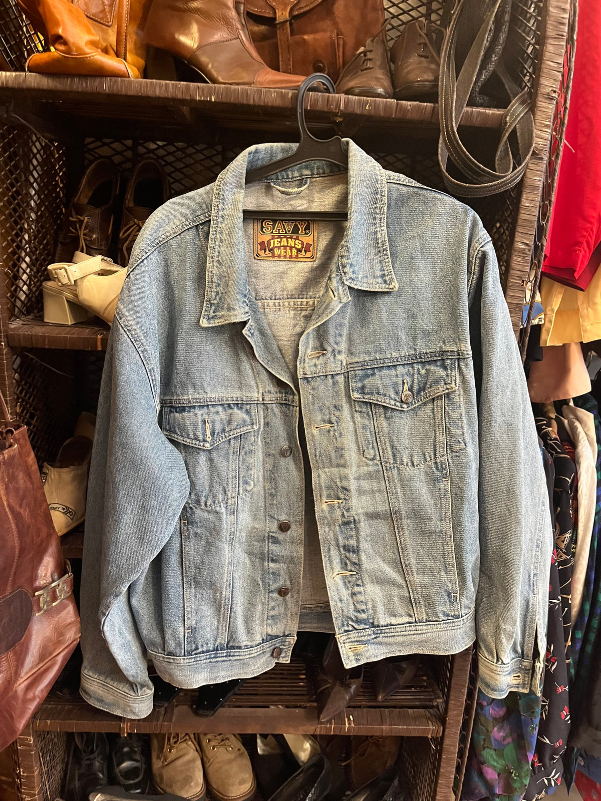 90s light wash denim jacket in oversized fit