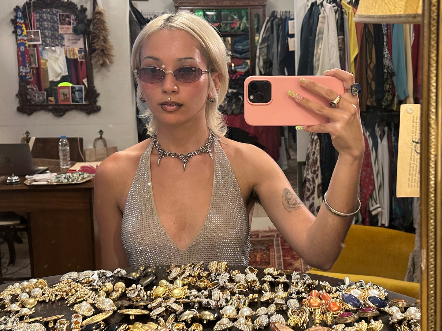 Vintage Rimless Purple Sunglasses